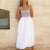 Літній сарафан білий на тонких бретелях | 82442