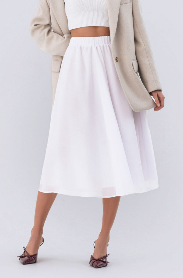 Шифонова спідниця напівсонце біла | 82963