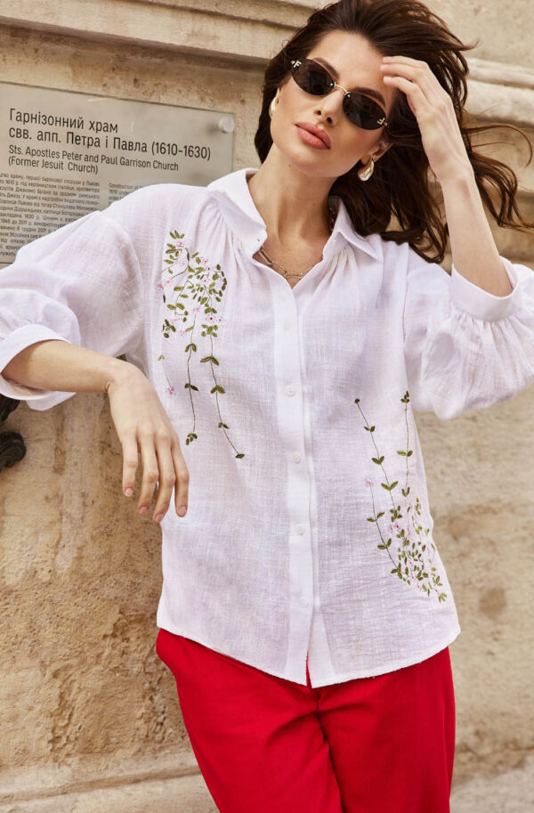 Елегантна блуза біла з вишивкою | 82408