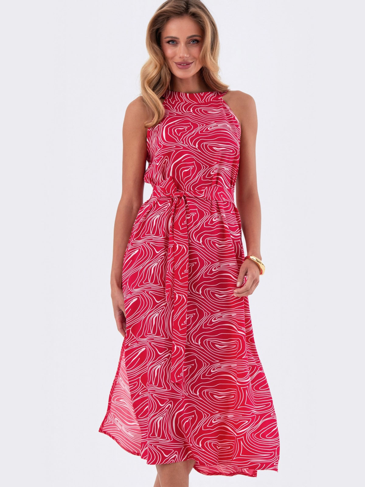 Літня сукня червона з американською проймою | 82600 Літня сукня червона з американською проймою | 82600