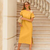 Літнє плаття жовте з відкритим плечем | 83256 Літнє плаття жовте з відкритим плечем | 83256