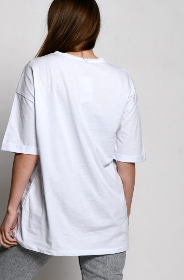 Подовжена футболка біла Los Angeles | 83151