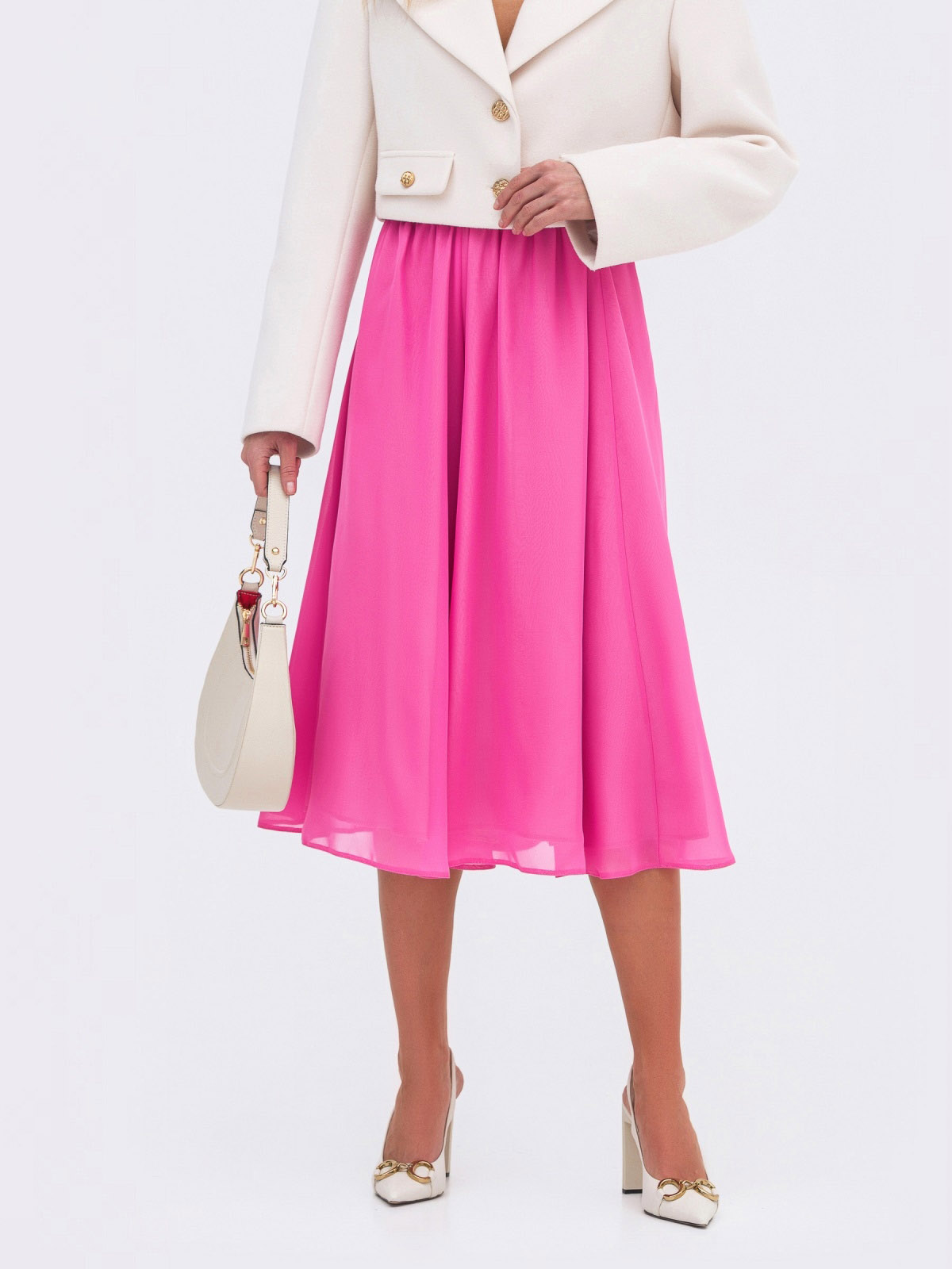 Шифонова спідниця напівсонце рожева | 82940 Шифонова спідниця напівсонце рожева | 82940