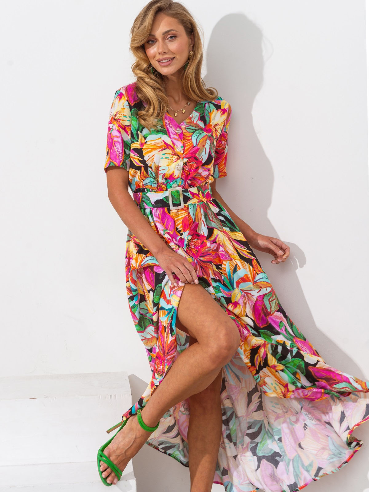 Cукня рожева з розкльошеною спідницею | 82388 Cукня рожева з розкльошеною спідницею | 82388