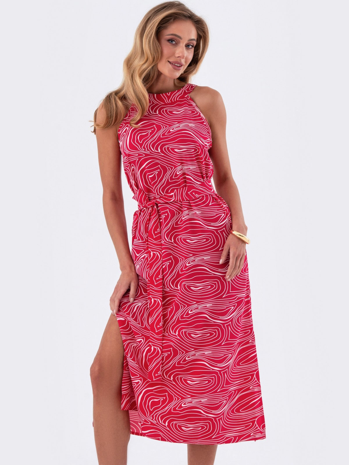 Літня сукня червона з американською проймою | 82600 Літня сукня червона з американською проймою | 82600