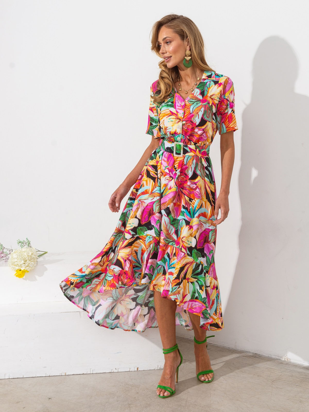 Cукня рожева з розкльошеною спідницею | 82388 Cукня рожева з розкльошеною спідницею | 82388