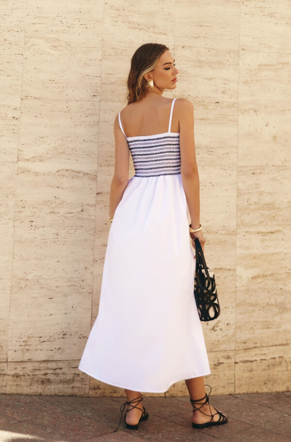 Літній сарафан білий на тонких бретелях | 82442