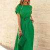 Літнє плаття кльош зелене зі штапелю | 82538 Літнє плаття кльош зелене зі штапелю | 82538