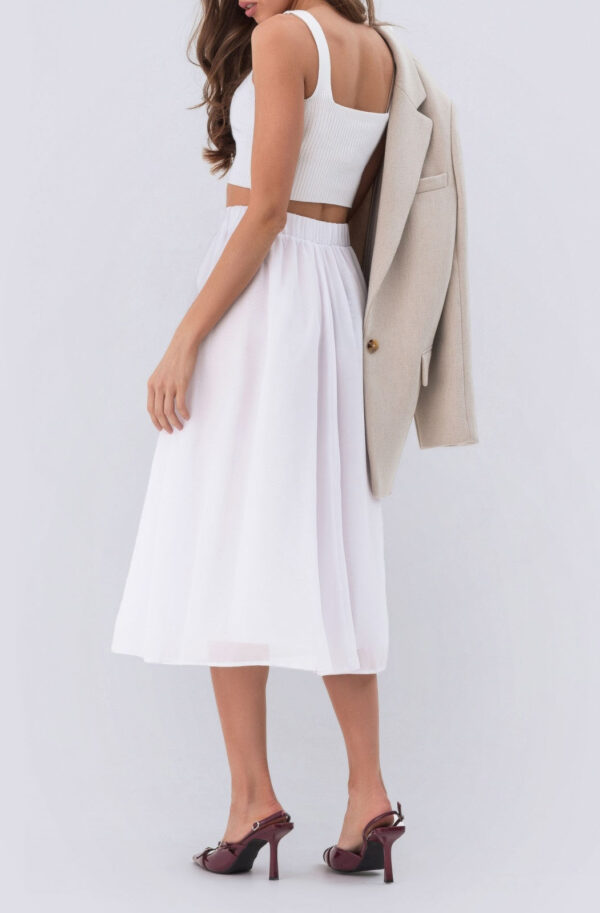 Шифонова спідниця напівсонце біла | 82963