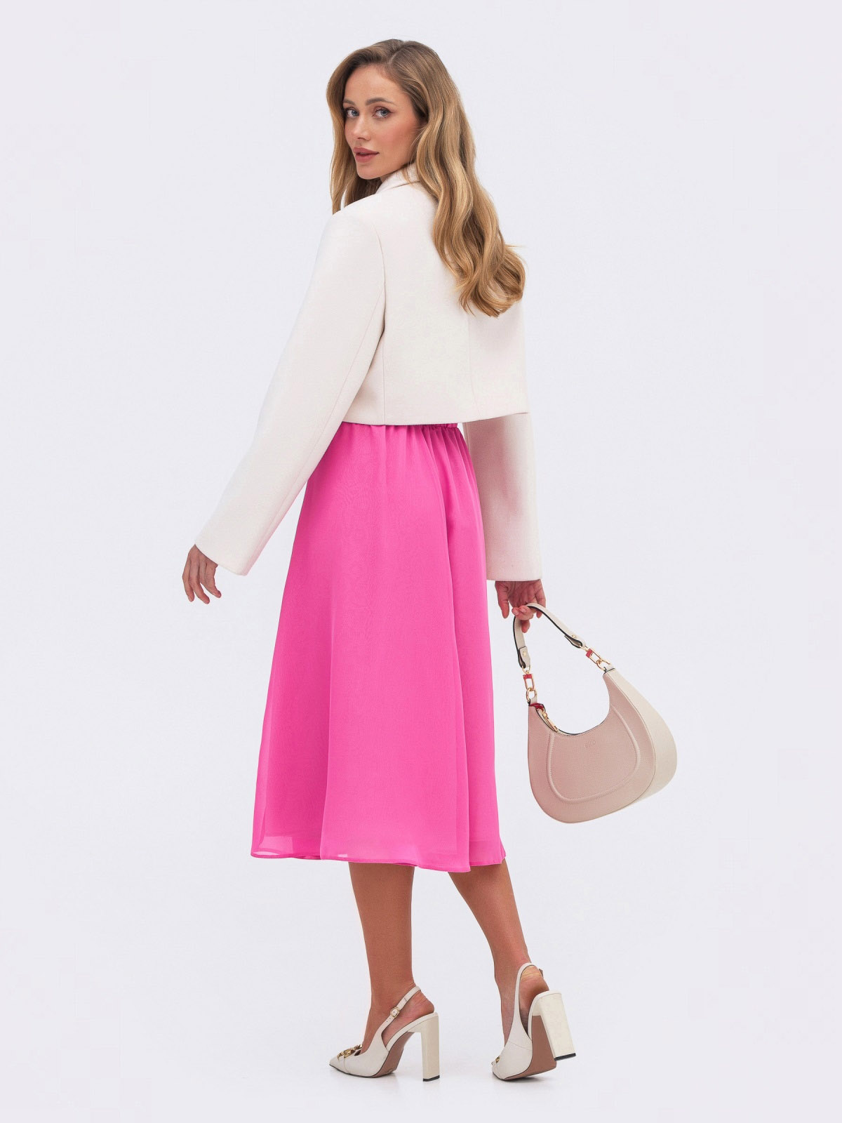 Шифонова спідниця напівсонце рожева | 82940 Шифонова спідниця напівсонце рожева | 82940