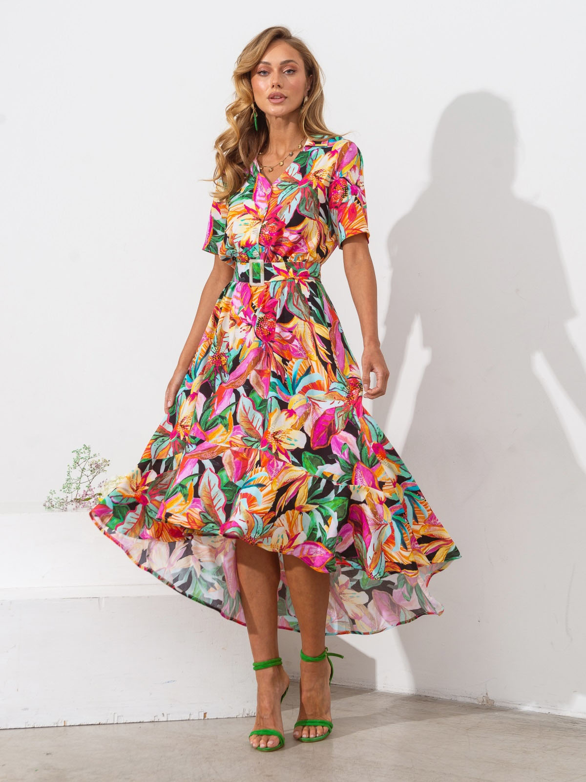 Cукня рожева з розкльошеною спідницею | 82388 Cукня рожева з розкльошеною спідницею | 82388