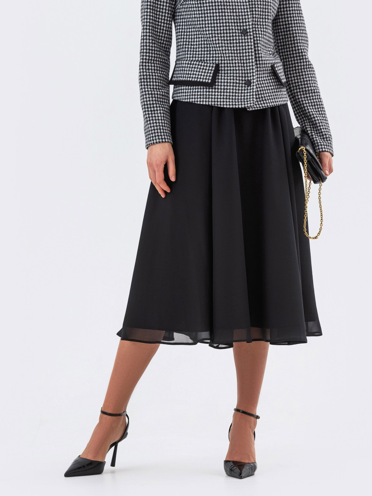 Шифонова спідниця напівсонце чорна | 82951