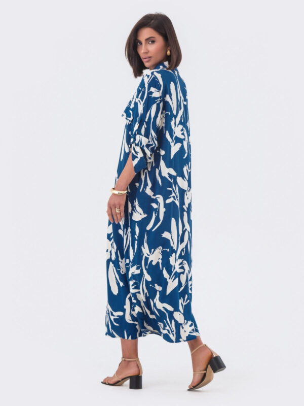 Сукня-сорочка вільного крою в синій принт | 82400