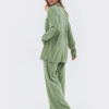 Літній костюм-трійка з льону зелений | 82352