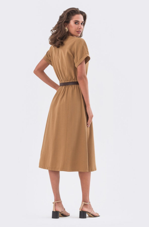 Літня ділова сукня коричнева А-силуету | 83244
