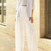Літні штани-палаццо з прошви білі | 84043