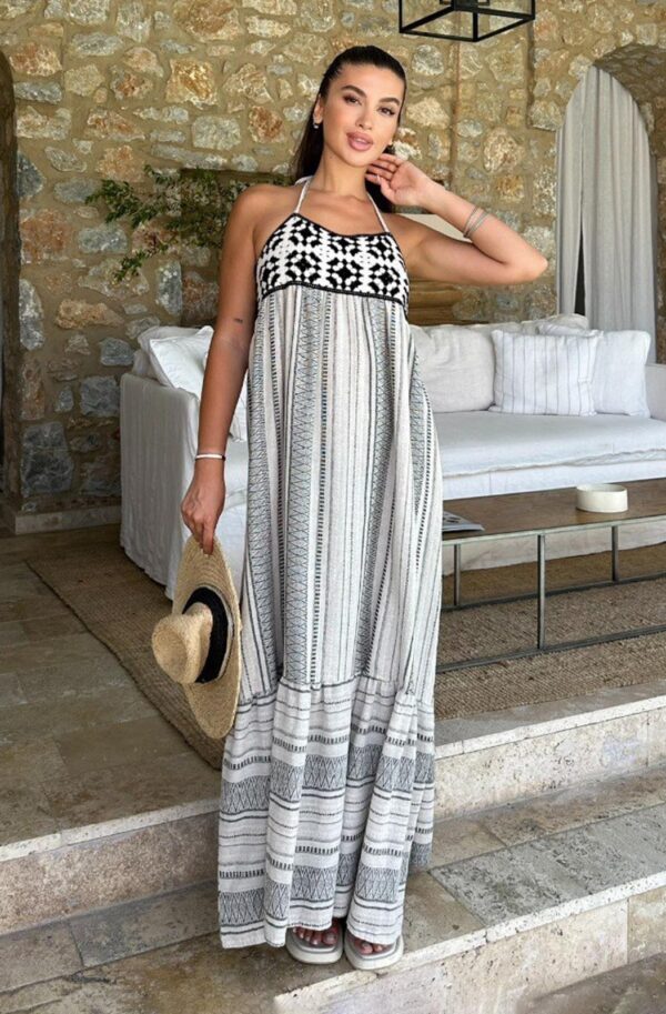 Літній бавовняний сарафан чорний в принт | 83893