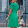 Сукня зелена з гофрованою частиною з боків | 83998 Сукня зелена з гофрованою частиною з боків | 83998