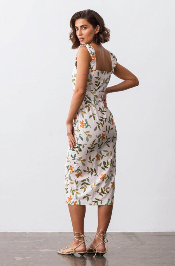 Літній сарафан-футляр білий в принт | 84161