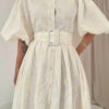 Сукня з прошви молочна з рукавами буф | 84170 Сукня з прошви молочна з рукавами буф | 84170