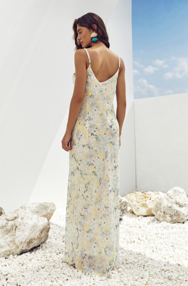 Літній сарафан молочний в ніжний принт | 83963