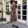 Літня сукня в леопардовий принт А-силуету | 84179 Літня сукня в леопардовий принт А-силуету | 84179