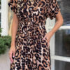 Літня сукня в леопардовий принт А-силуету | 84179 Літня сукня в леопардовий принт А-силуету | 84179
