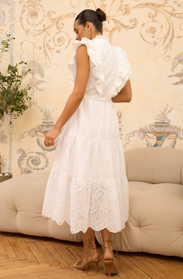 Літнє плаття-кльош біле з прошви | 84190