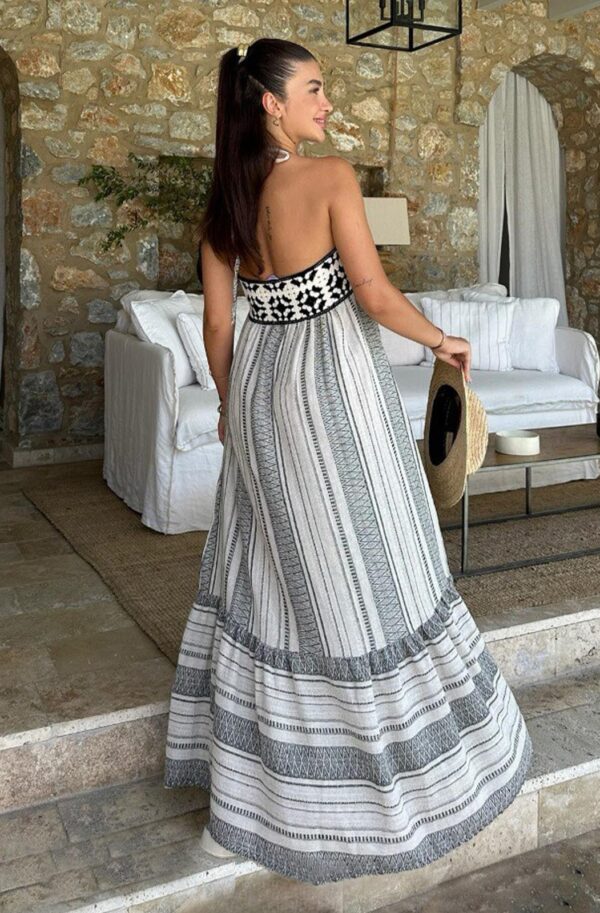 Літній бавовняний сарафан чорний в принт | 83893