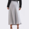 Сатинова спідниця сіра міді довжини | 84452 Сатинова спідниця сіра міді довжини | 84452