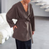 Кардиган-кімоно коричневий без підкладки | 85250 Кардиган-кімоно коричневий без підкладки | 85250
