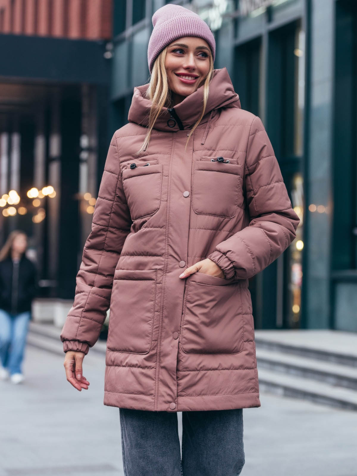 Демісезонна подовжена куртка коричнева | 85226 Демісезонна подовжена куртка коричнева | 85226