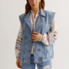 Джинсовий жилет блакитний оверсайз | 84775 Джинсовий жилет блакитний оверсайз | 84775