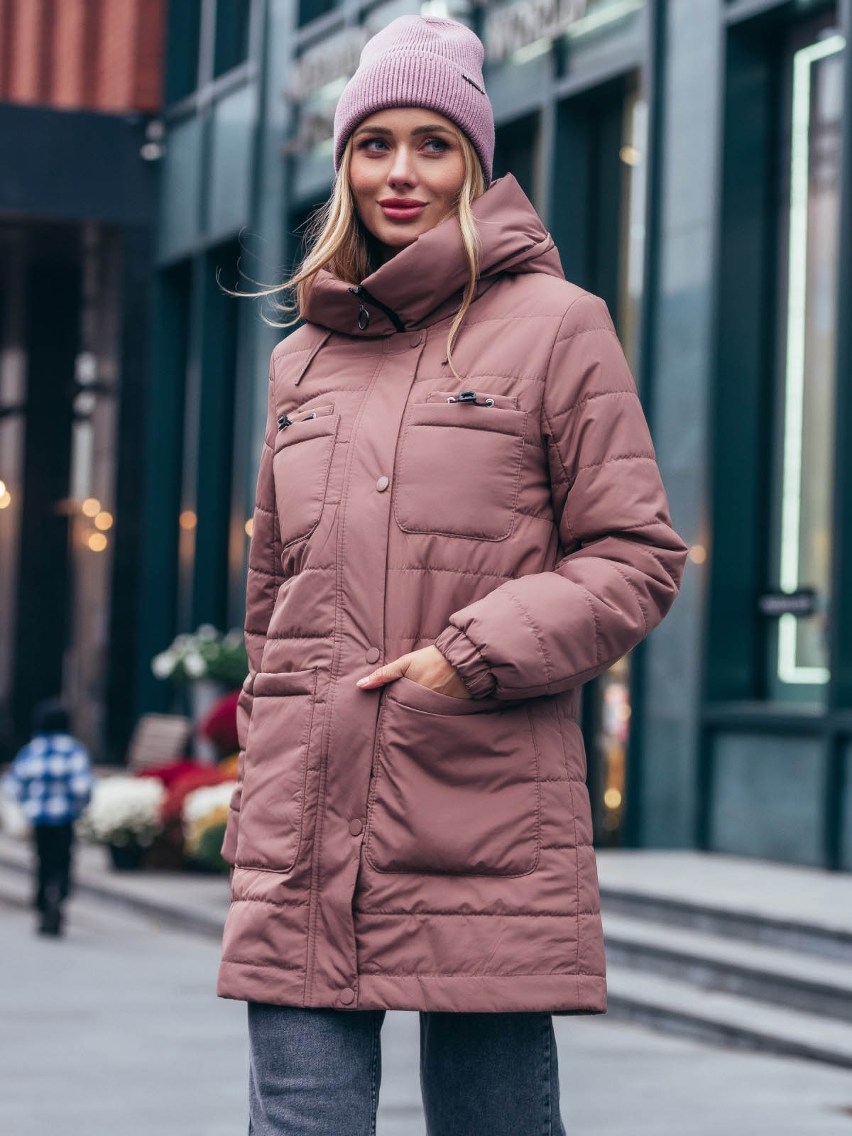 Демісезонна подовжена куртка коричнева | 85226 Демісезонна подовжена куртка коричнева | 85226