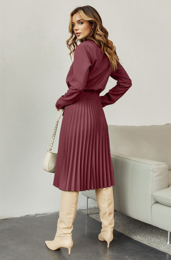 Плаття бордове зі спідницею-плісе | 84944