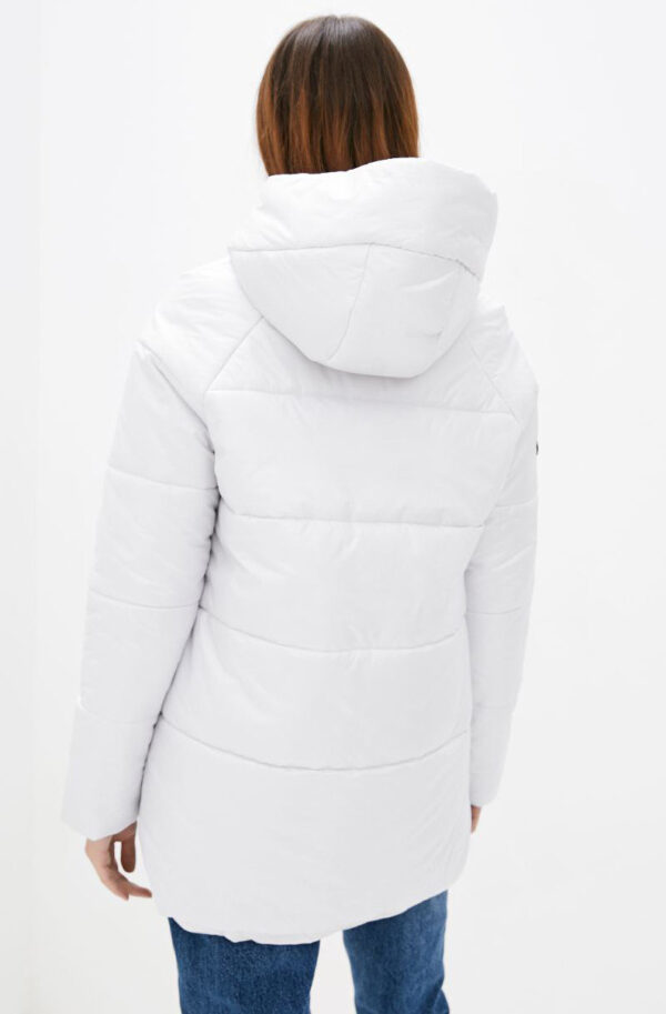 Демісезонна куртка біла зі вшитим каптуром | 85197