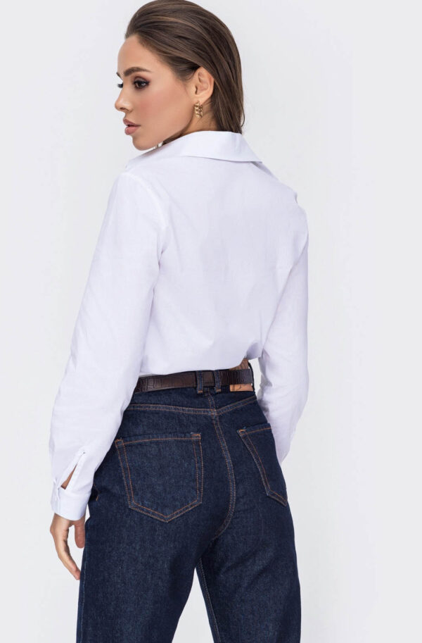 Базова бавовняна сорочка біла | 85357