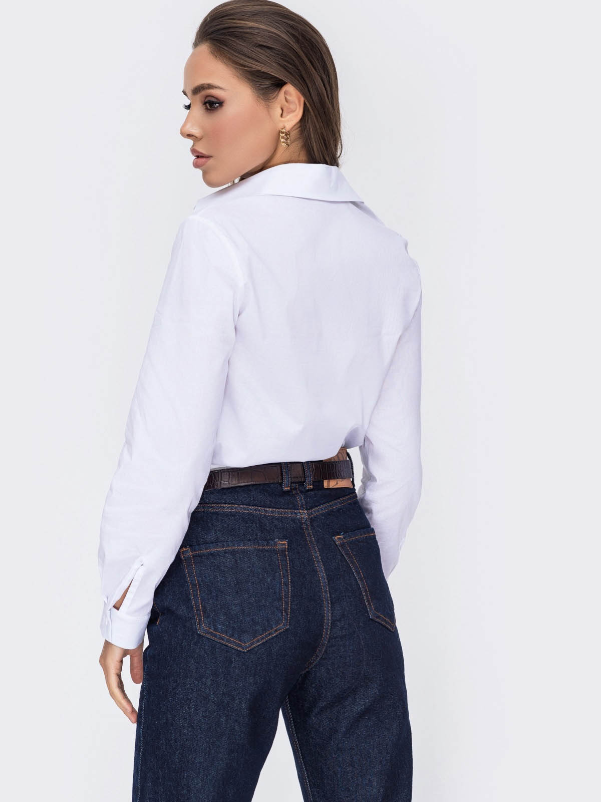 Базова бавовняна сорочка біла | 85357 Базова бавовняна сорочка біла | 85357