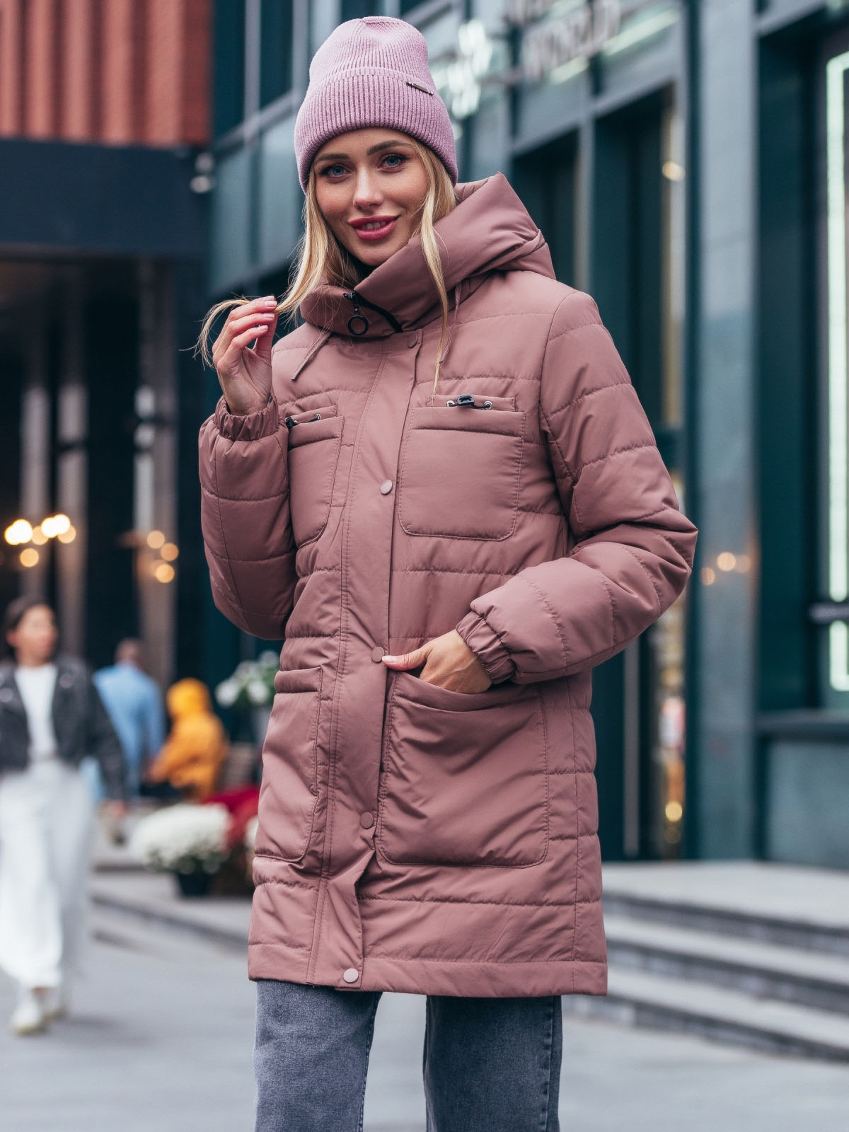 Демісезонна подовжена куртка коричнева | 85226 Демісезонна подовжена куртка коричнева | 85226