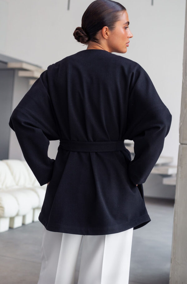 Кардиган-кімоно чорний без підкладки | 85257