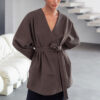 Кардиган-кімоно коричневий без підкладки | 85250 Кардиган-кімоно коричневий без підкладки | 85250