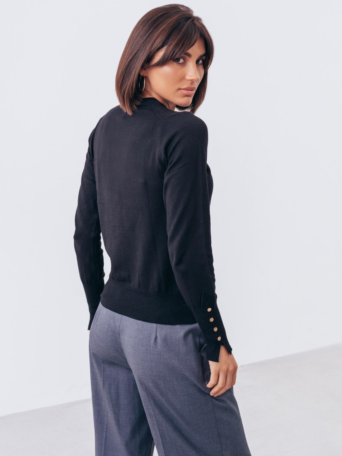 Трикотажний джемпер чорний з віскози | 85123 Трикотажний джемпер чорний з віскози | 85123