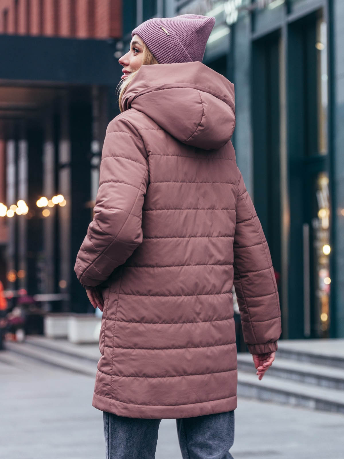 Демісезонна подовжена куртка коричнева | 85226 Демісезонна подовжена куртка коричнева | 85226