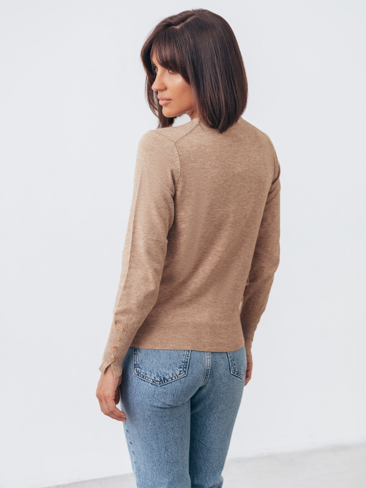 Трикотажний джемпер бежевий з віскози | 85115 Трикотажний джемпер бежевий з віскози | 85115