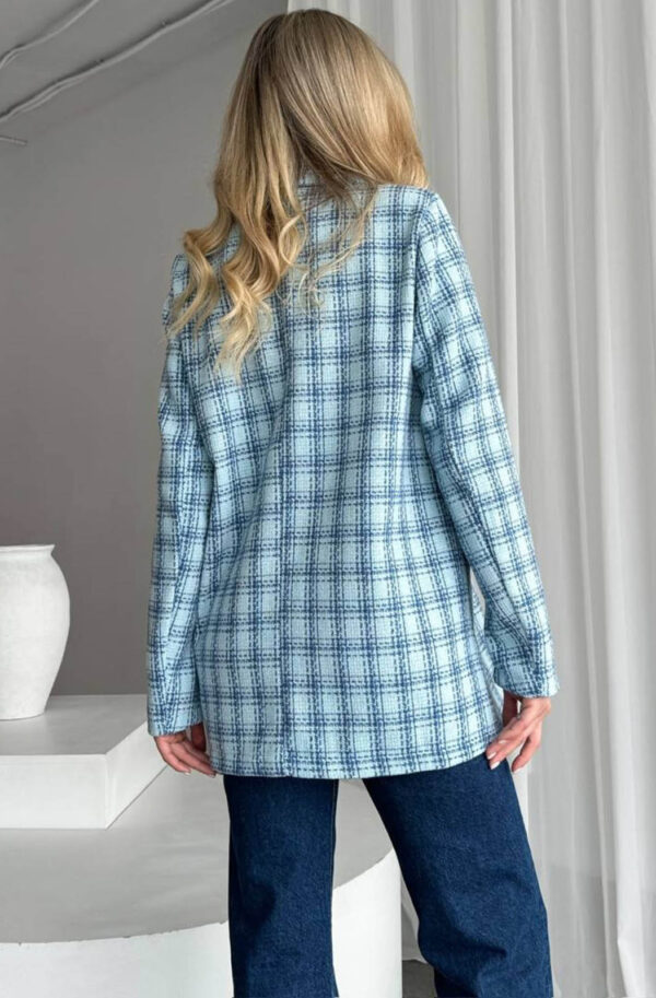 Твідовий піджак в клітинку блакитний | 85860