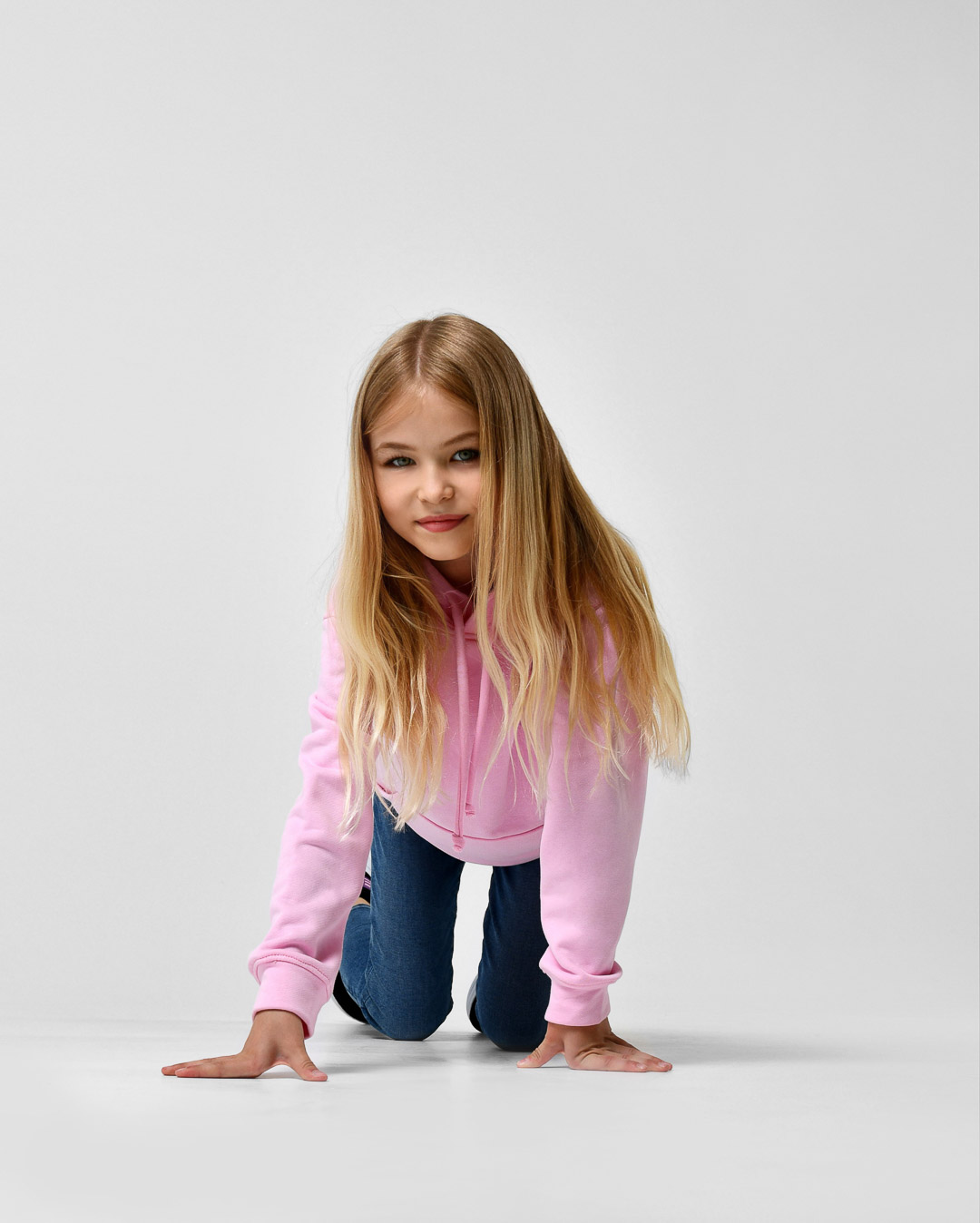 Зручний дитячий худі світло-рожевий | 86233 Зручний дитячий худі світло-рожевий | 86233