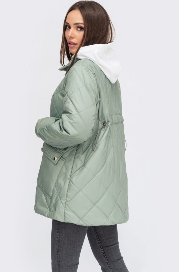 Стьобана демісезонна куртка м'ятна | 86173