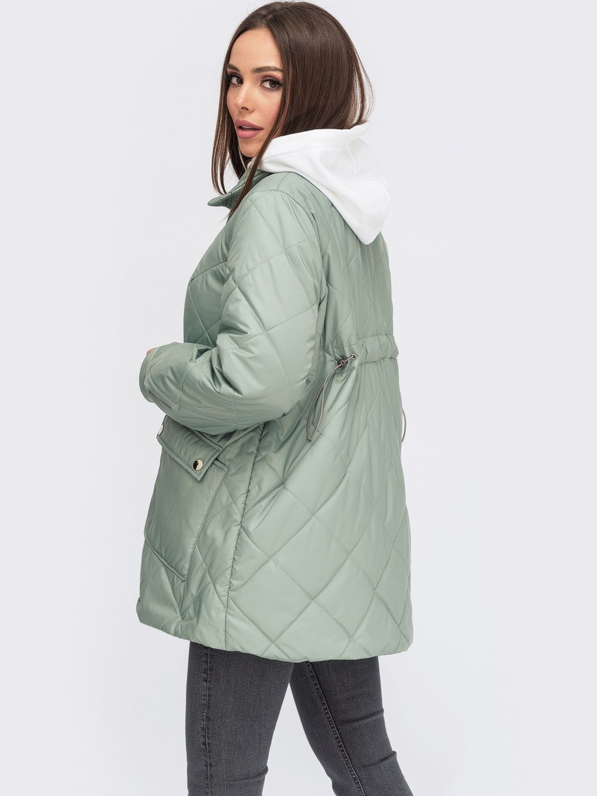 Стьобана демісезонна куртка м'ятна | 86173 Стьобана демісезонна куртка м'ятна | 86173