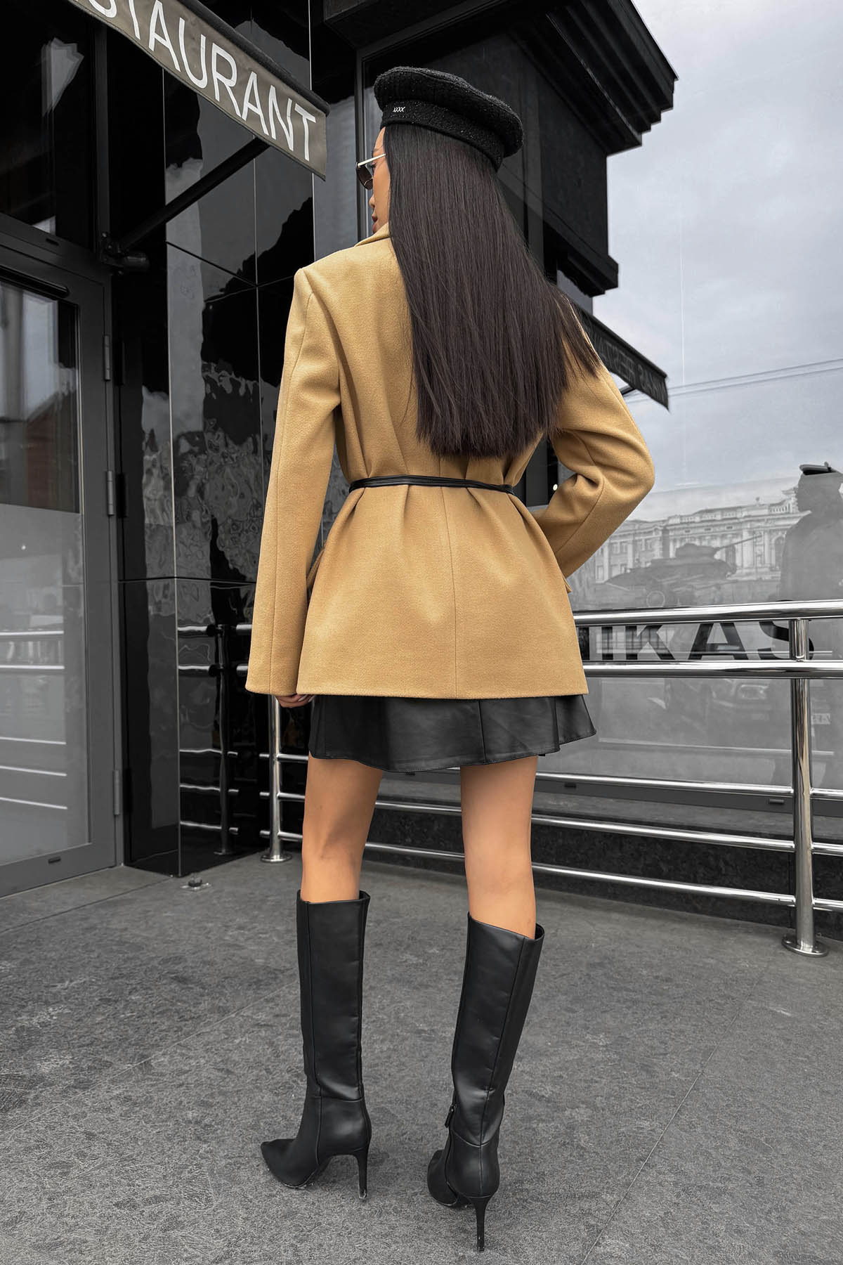 Демісезонний вовняний тренч кемел | 85651 Демісезонний вовняний тренч кемел | 85651