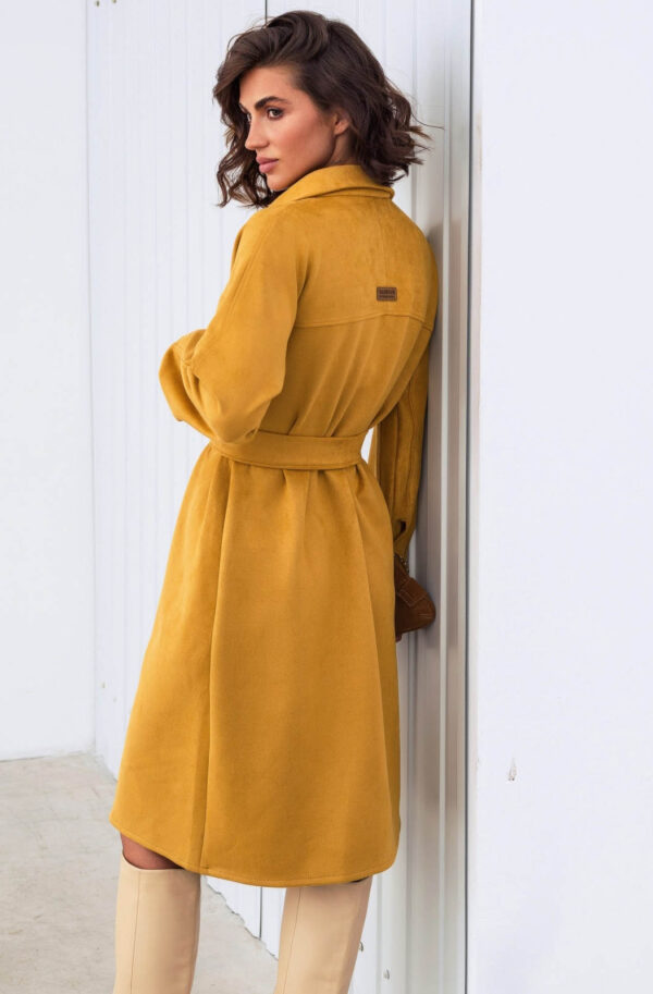 Стильна замшева сукня-сорочка гірчична | 85712